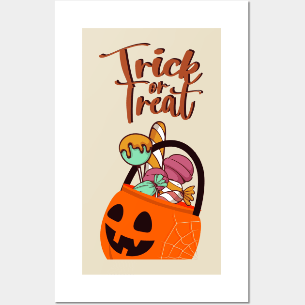 Trick or treat t shirt Wall Art by HarlinDesign